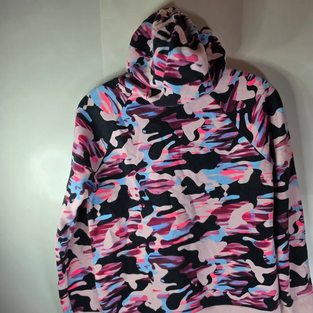 Under Armour Girls Hoodie YLG Youth Large Pink Camo Fleece Pullover Sweatshirt
